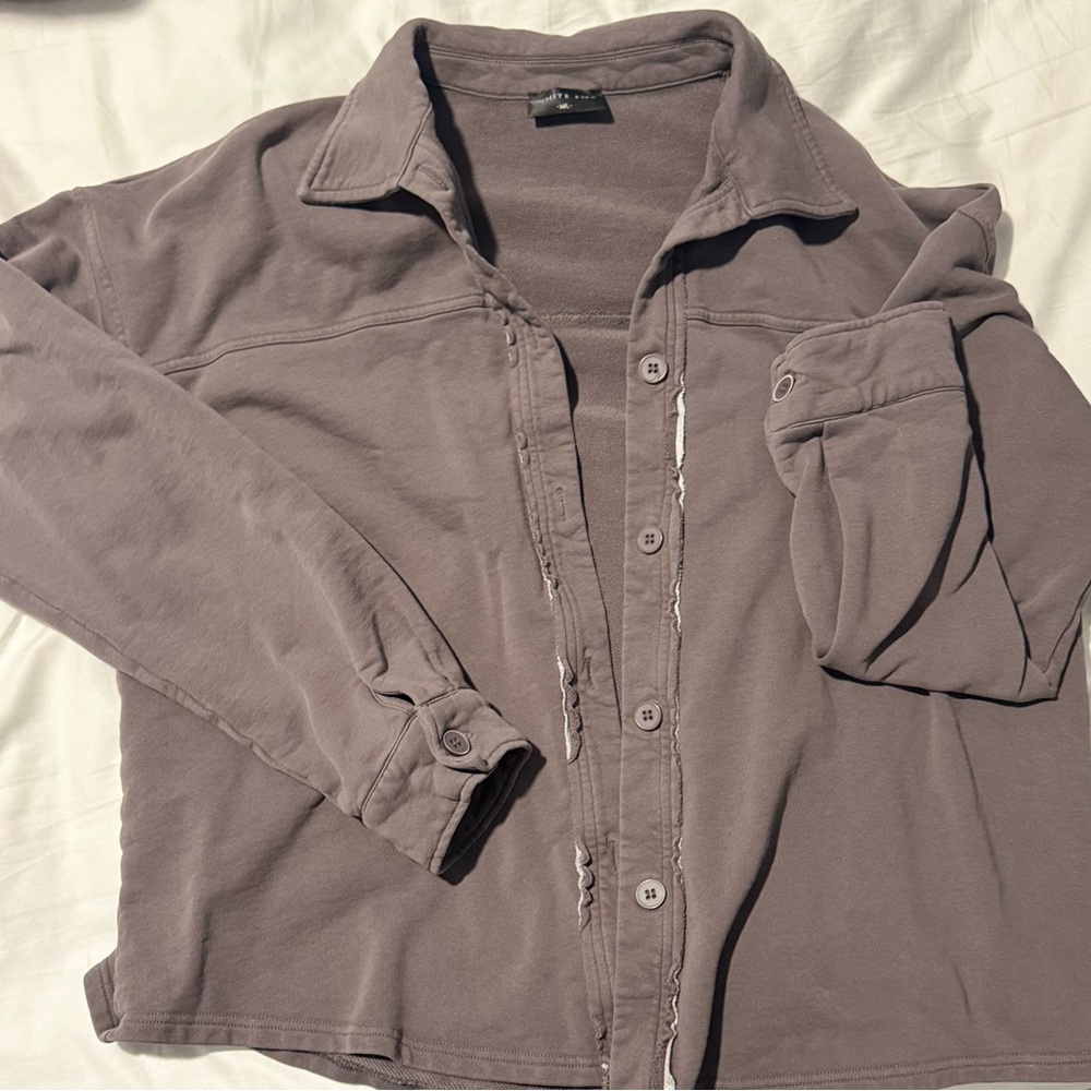 White Fox Boutique Women's Gray Button Down Shirt